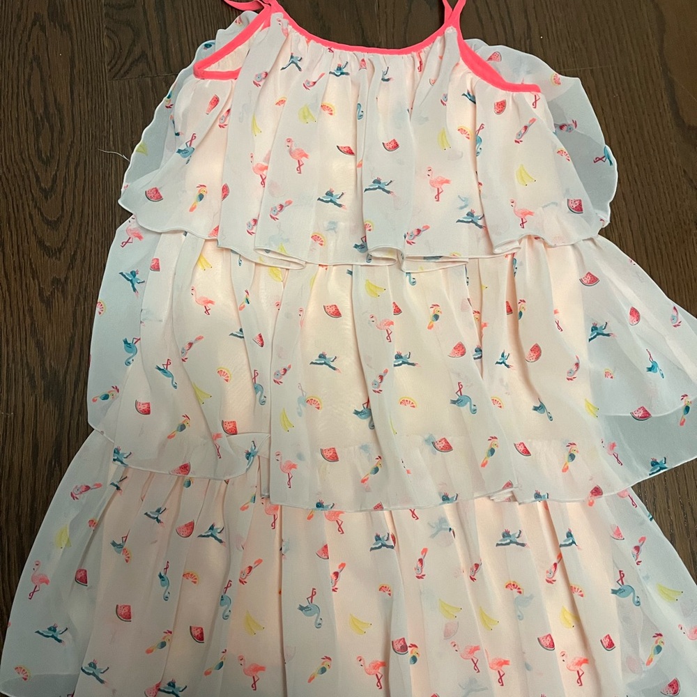H&M Sz 8/9 Pink Dress with Fun Print